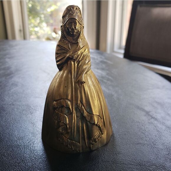 Antique Rare Brass Crinoline Lady Bell - Picture 2 of 9